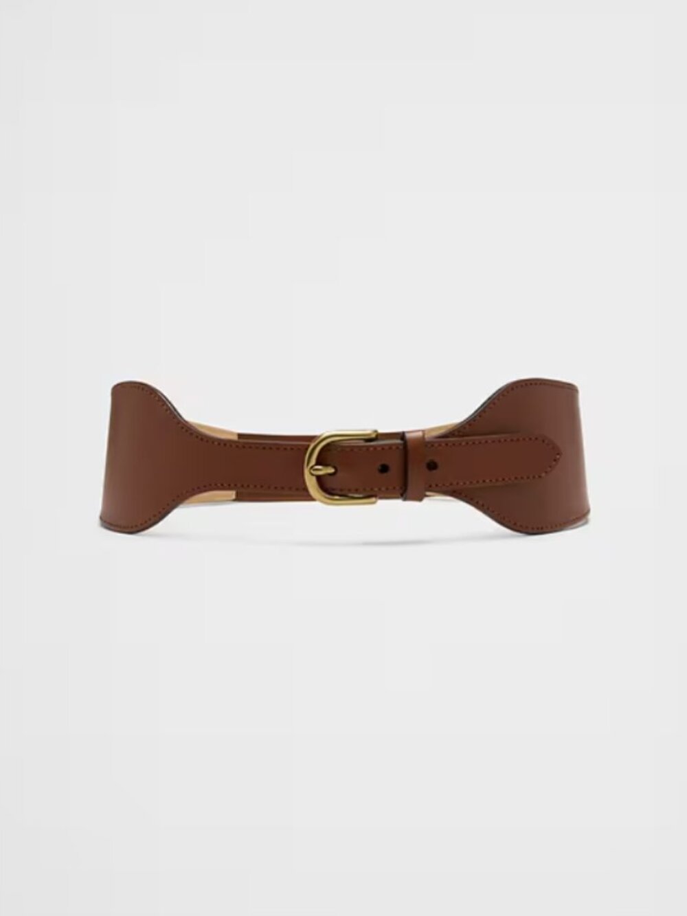 Banana Republic Stretch Leather Corset Belt — Brown — Size L